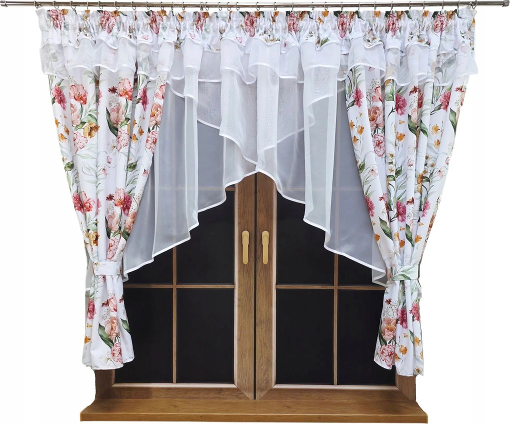 Függöny Kész Algéria 400x155 Fátyol Függöny Virágok