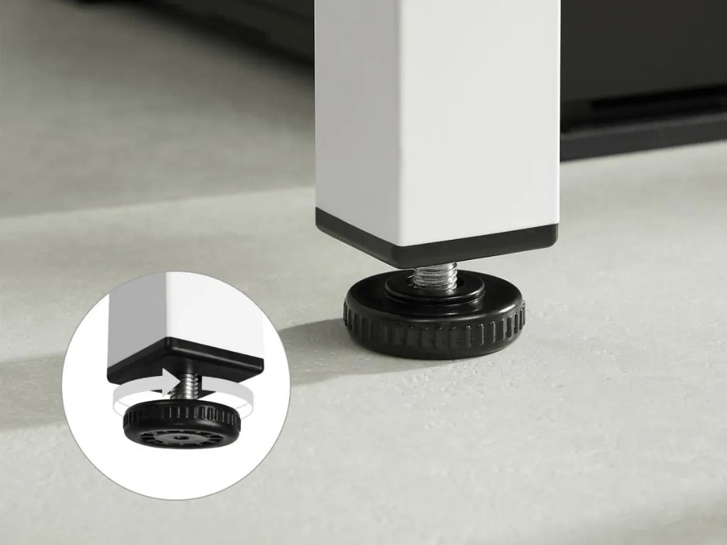 Fehér étkezőasztal fehér asztallappal TESSA 120x60 cm