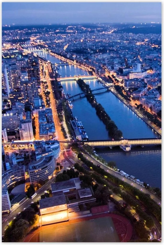 Plakátok 80x120 Éjszakai párizsi panoráma