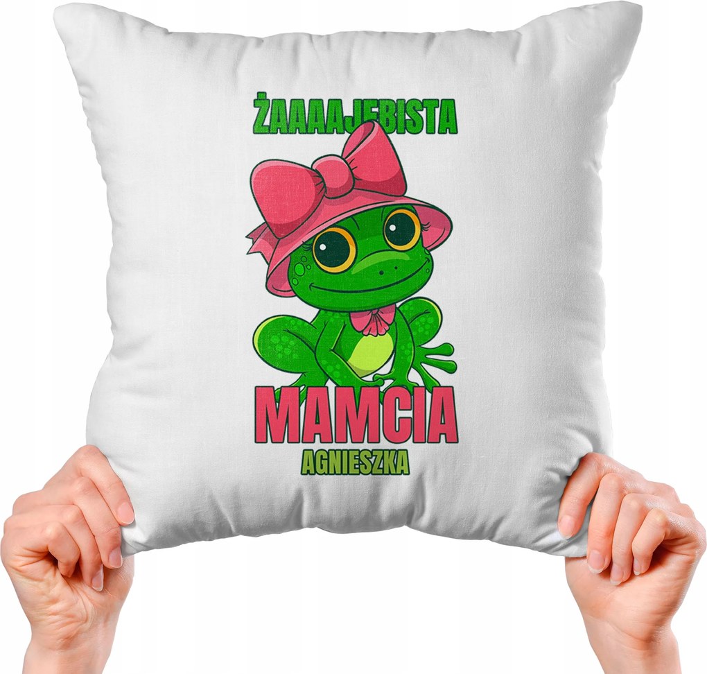 Jancsi párna Fehér 40x40cm Békás Anya Anyák Napja Az Ön Neve Fotó