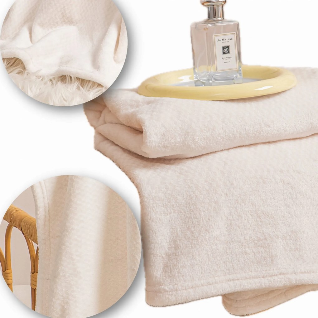 Mikroszálas Ágytakaró Pléd 150x200 Willy Krémszínű