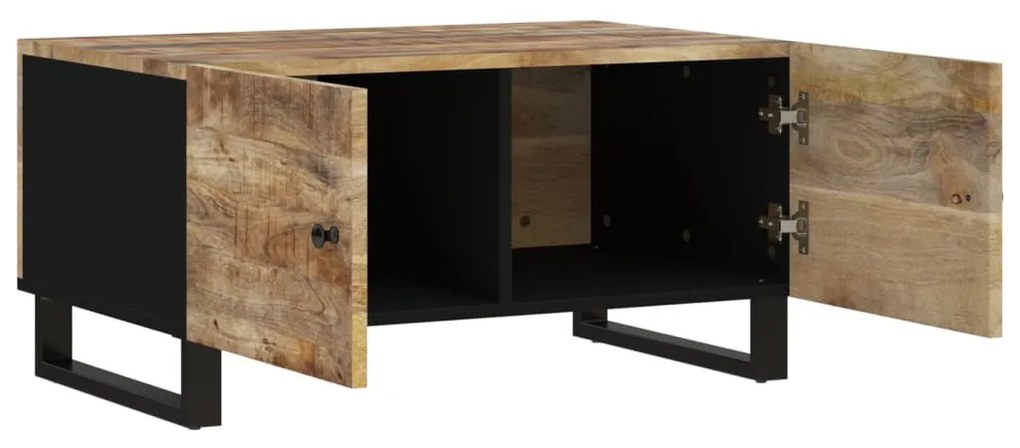 Tömör mangófa és szerelt fa dohányzóasztal 80 x 50 x 40 cm