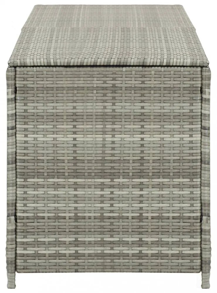 szürke polyrattan kerti tárolóláda 200 x 50 x 60 cm