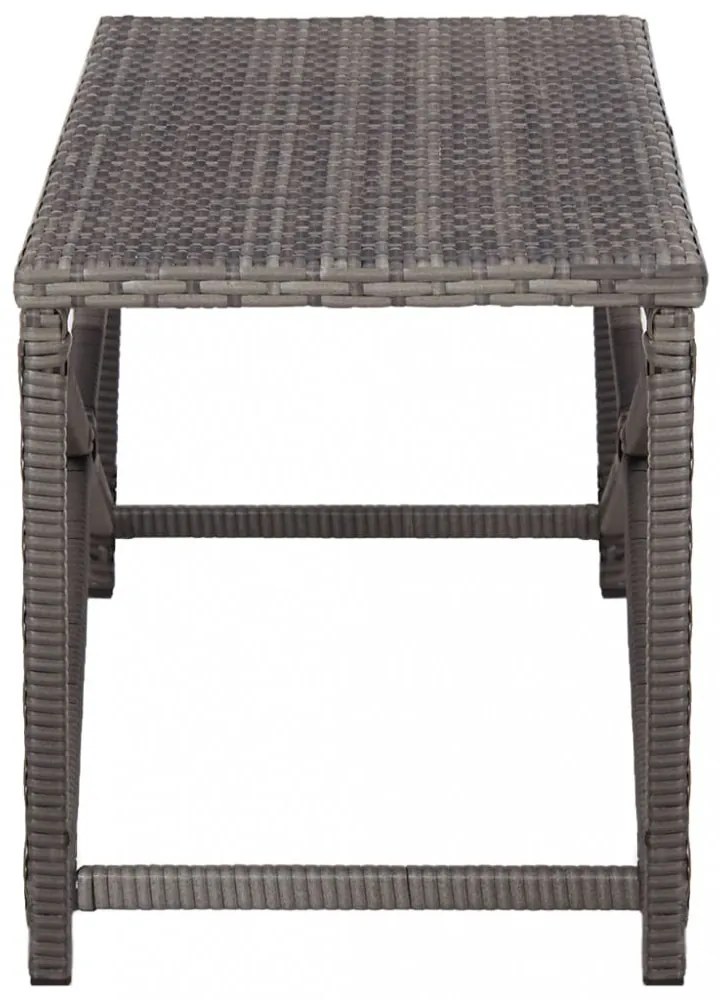 szürke polyrattan kerti pad 120 cm