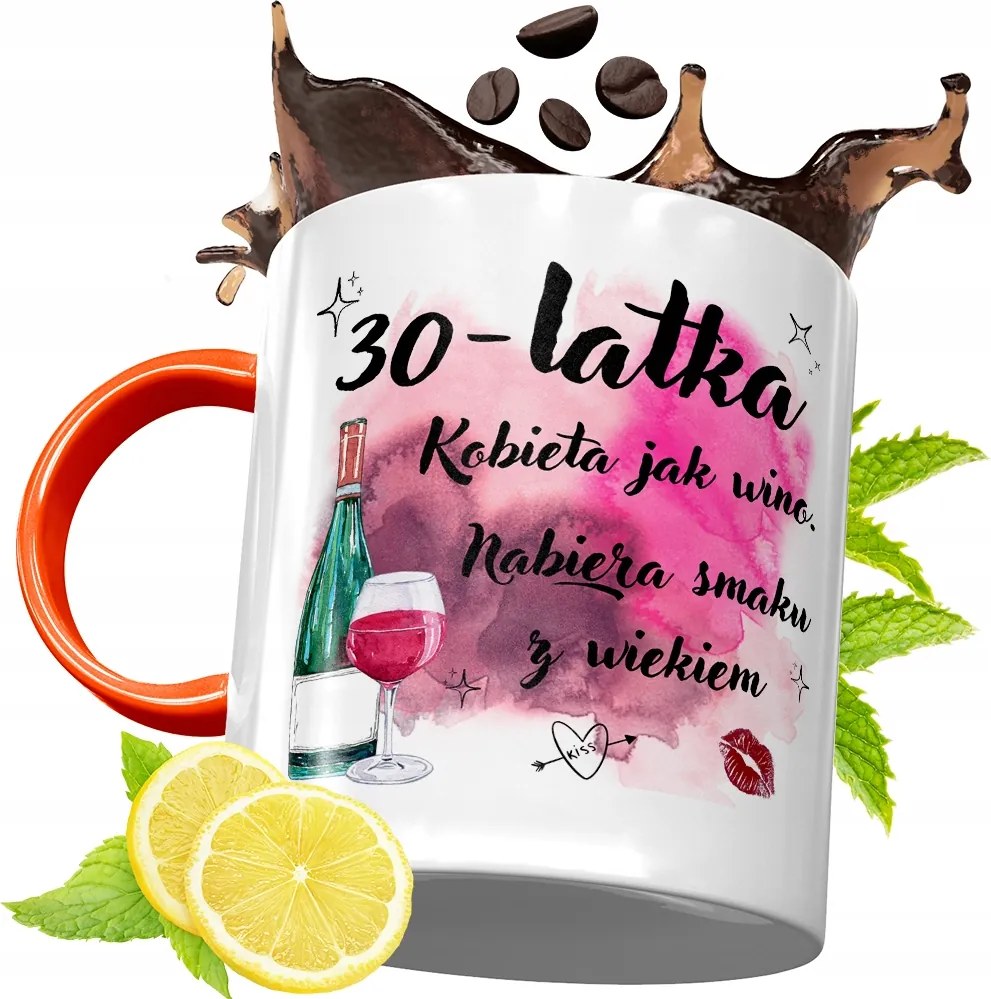 Narancssárga Szülinapi Bögre 30 30STE Ajándék fényképes nyomtatással