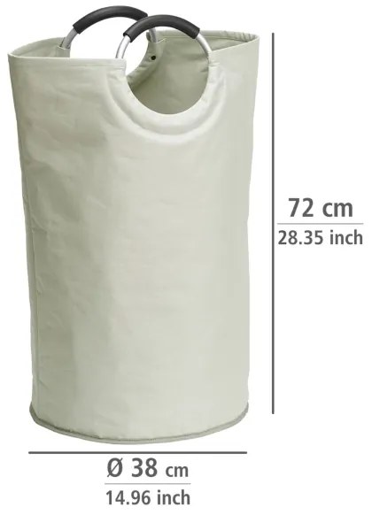 WENKO 3440001100 - STONE szennyeskosár 38x72 cm bézs/ezüst/fekete