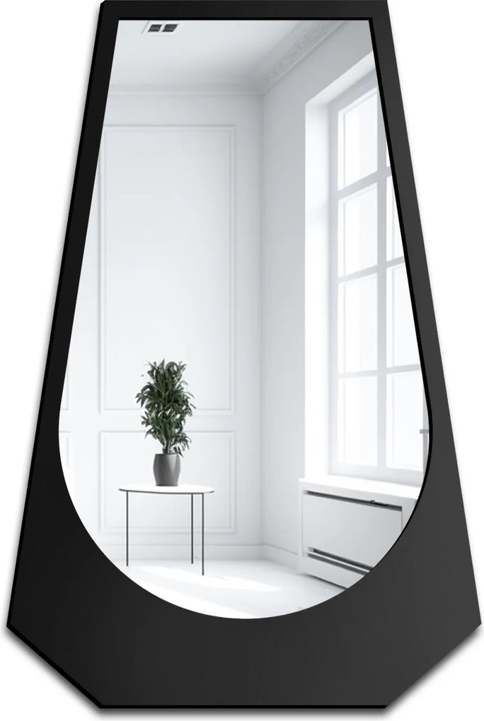 Andante szabálytalan tükör fekete Mdf keretben 100x150