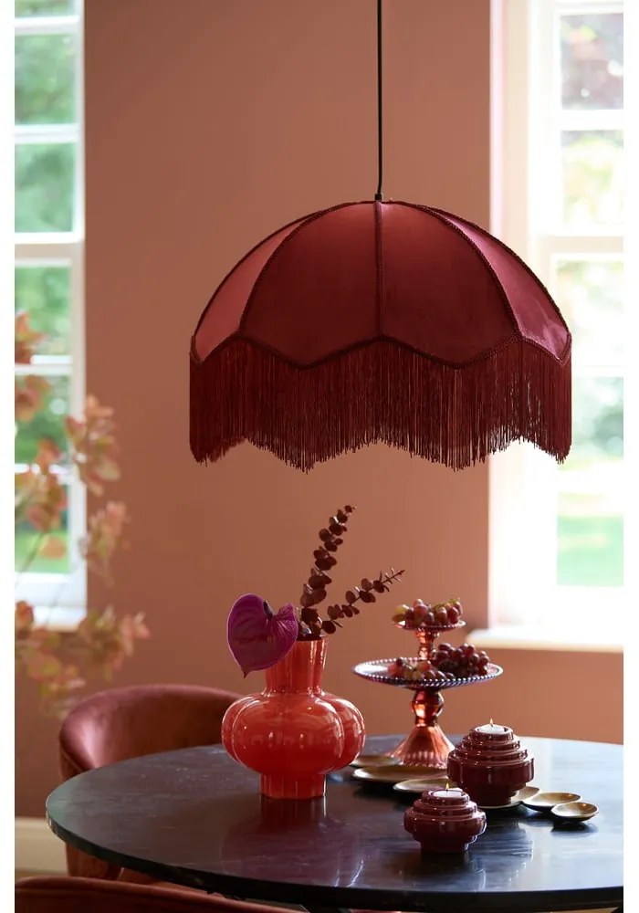 Borvörös függőlámpa textil búrával ø 50 cm Malacia – Light &amp; Living