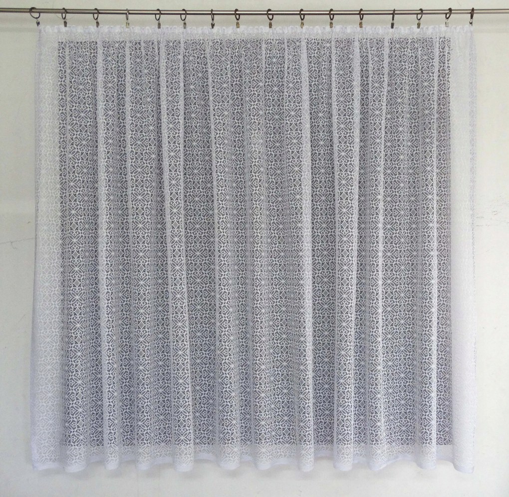 Mg Függöny jacquard 4498 Fehér 430x150 kész szalaggal