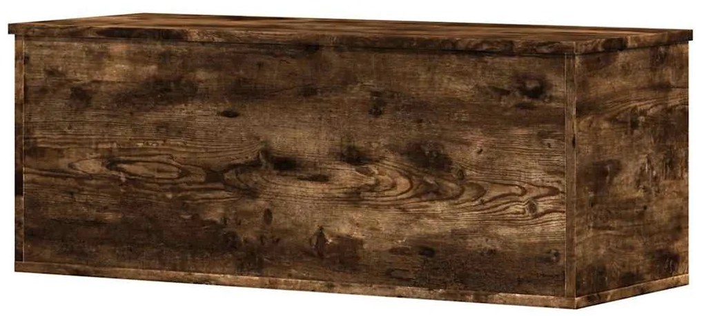 füstös tölgy színű szerelt fa tárolóláda 90 x 35 x 35 cm