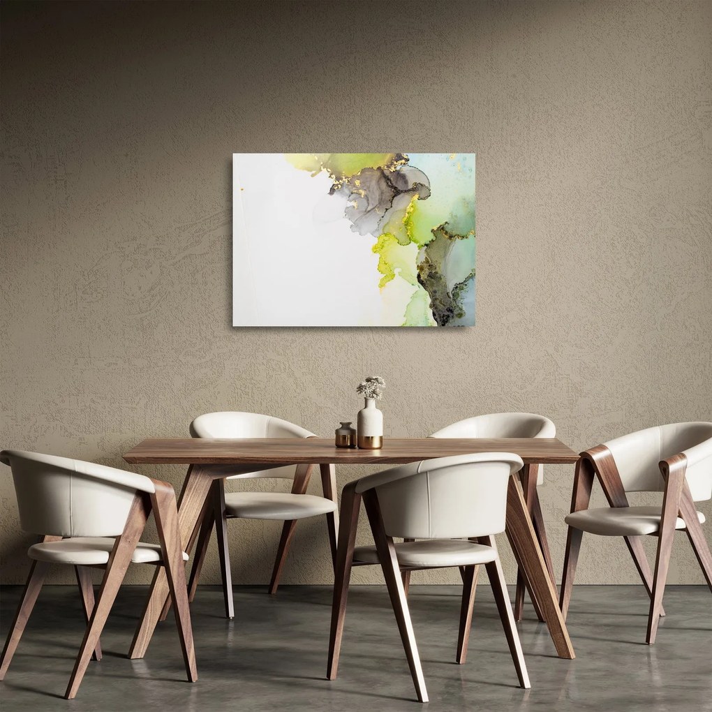 Üveg kép - Absztrakt művészet tintával (70x50 cm)