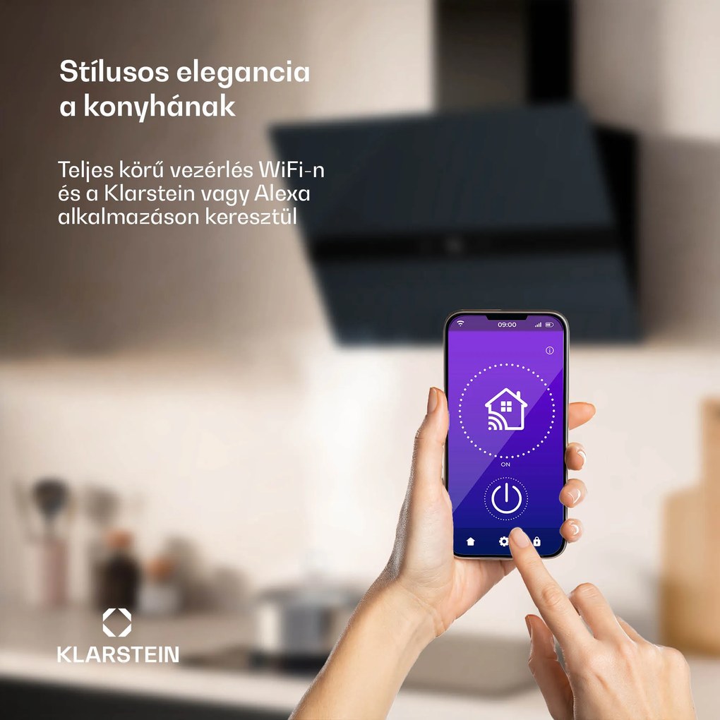 Klarstein WiFusion páraelszívó, WiFi, LED, 680 m³/h, A++