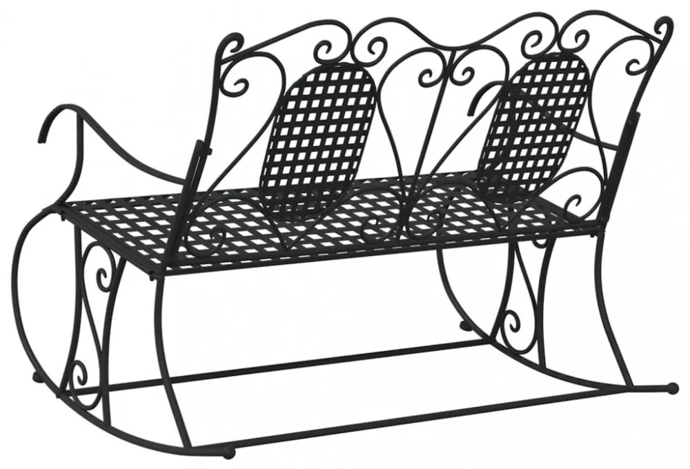 kétszemélyes fekete acél hintapad 113 cm