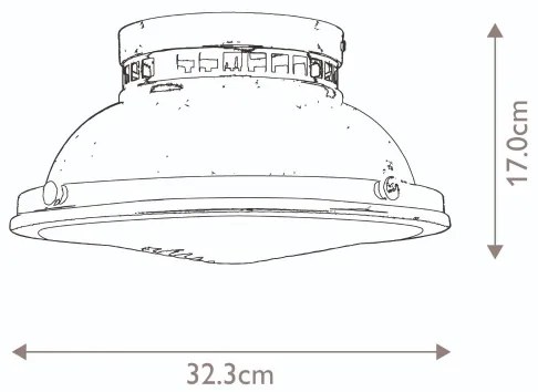 Hinkley HK-AMELIA-F-M-RB - Mennyezeti lámpa AMELIA 2xE27/40W/230V fekete/bronz