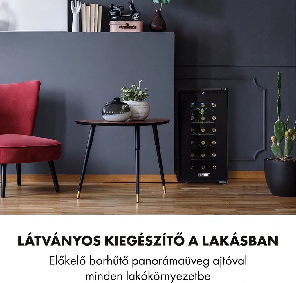 Klarstein Bellevin 18 Uno, borhűtő, 52 liter, 11 - 18 °C, 1 zóna