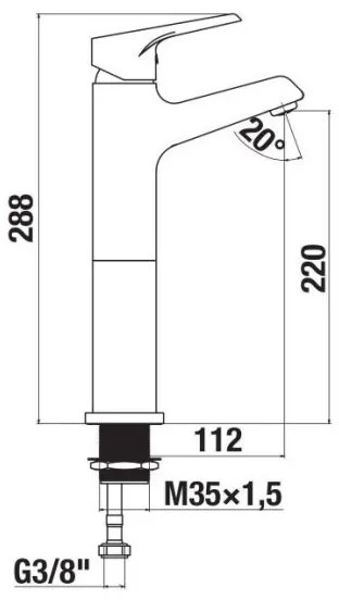JIKA H3111W80041201 - CUBE mosdócsaptelep 28,8 cm, fényes króm