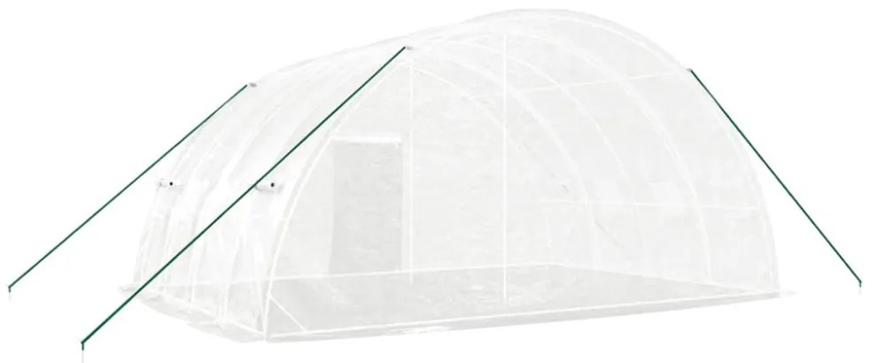 fehér acélvázas melegház 24 m² 6x4x2,85 m