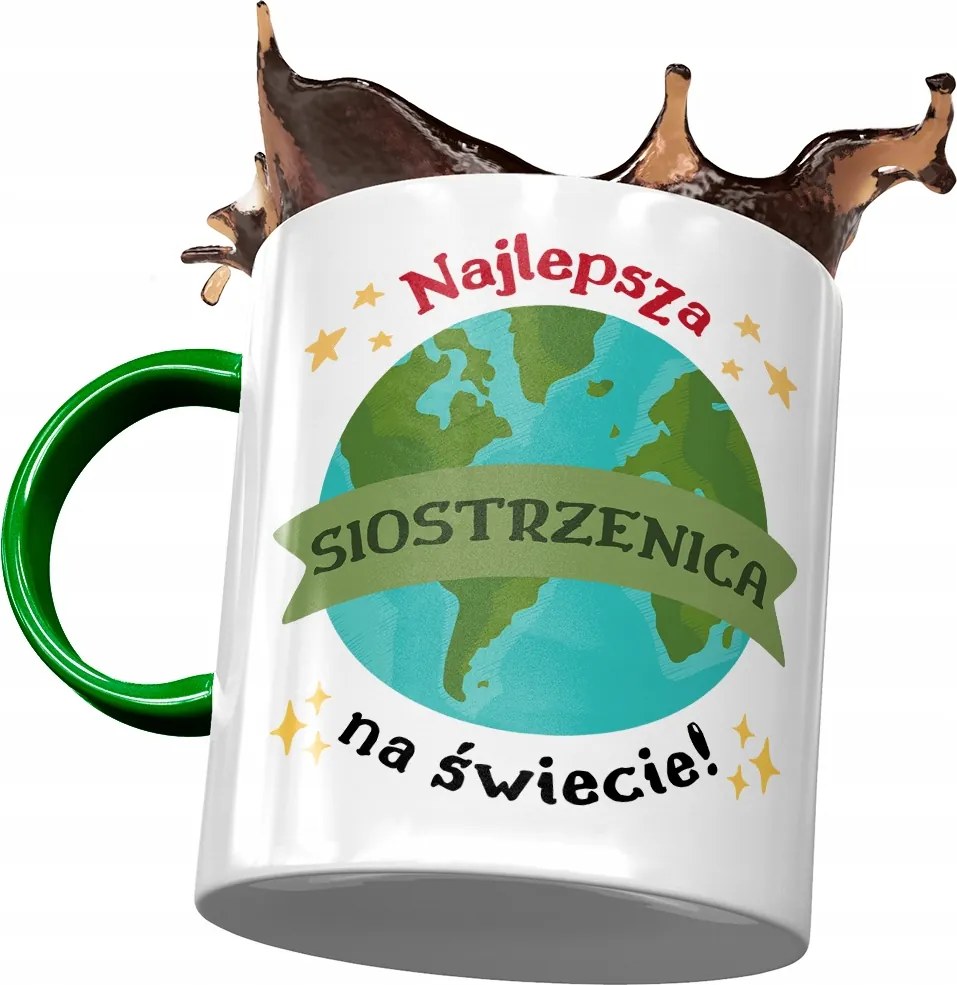 Zöld Bögre Unokahúgnak Születésnapra Ajándék Nyomtatott Fotóval