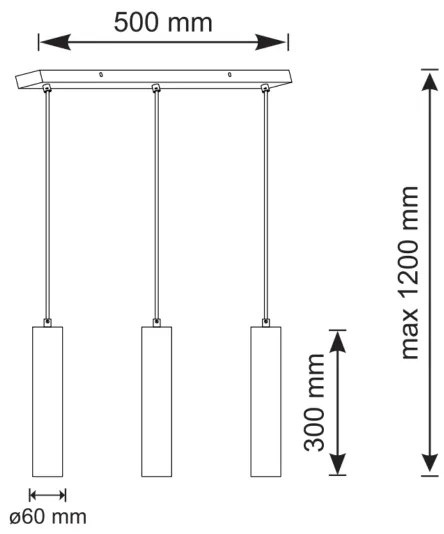 Csillár zsinóron NAPOLI 3xGU10/8W/230V