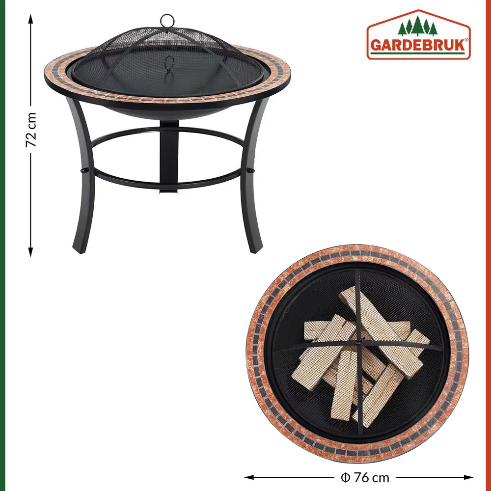 monzana® Fuoco tűzrakóhely Ø76 cm - mozaik