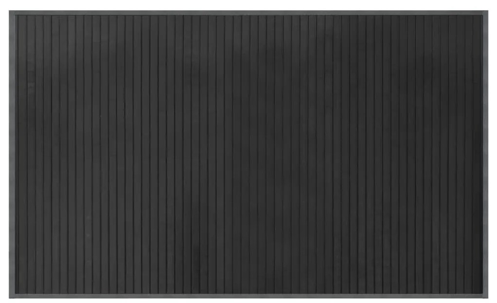 négyszögletű szürke bambusz szőnyeg 60 x 100 cm