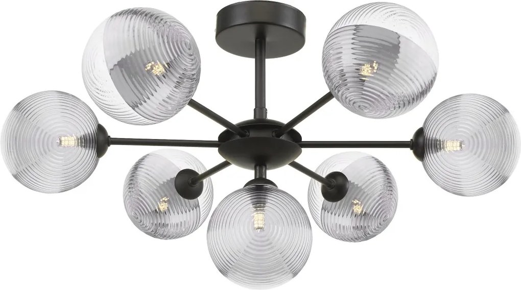Dar Lighting modern mennyezeti lámpa cohen matt fekete darcoh3422-19