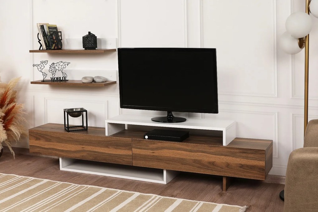 TV asztal/szekrény Nirvy (fehér). 1063133