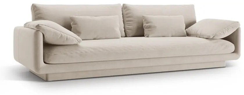 Fehér bársony kanapé 250 cm Torino – Micadoni