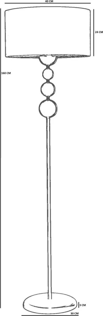Fém állólámpa, Ø40 cm – TR534LUN4648