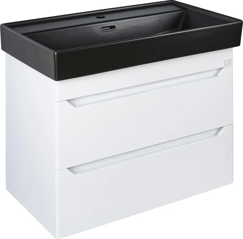 TMP SHARP 60 fali fürdőszobabútor - CeraStyle SHARP FEKETE mosdóval - 60 x 48 cm