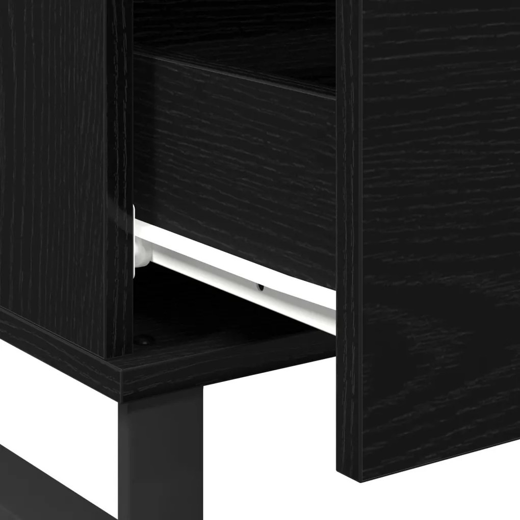 Fekete Tölgy Kávézó Asztal 90x50x36,5 cm Műszaki Fa
