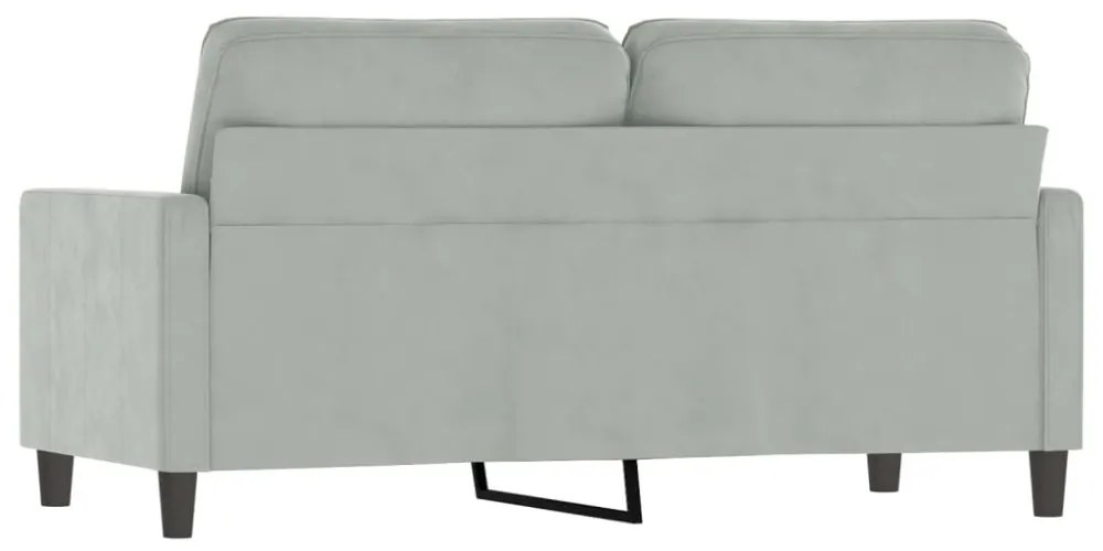 kétszemélyes világosszürke bársony kanapé 140 cm