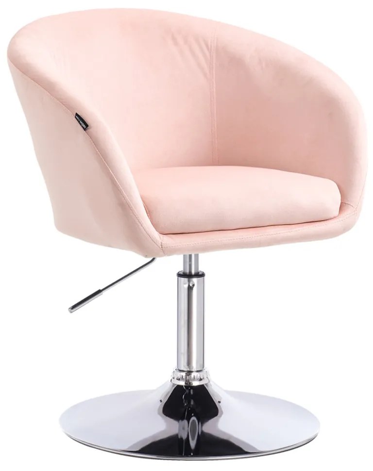 HR8326N Rózsaszín modern velúr szék krómozott lábbal