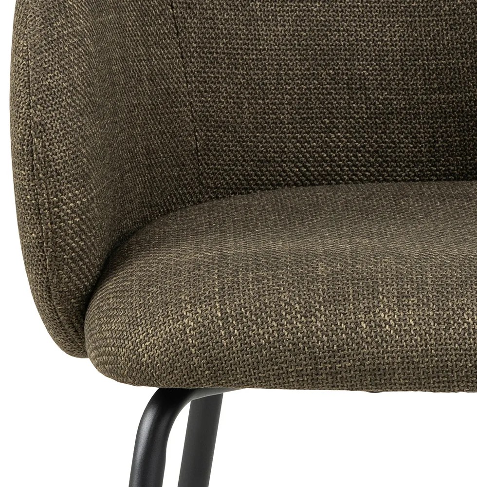 MAZZONI EXPORT CLARA Olívazöld (Basel 77 szövet)/fekete lábak - MODERN KÁRPITOZOTT KAGYLÓSZÉK LOFT STÍLUSÚ NAPPALIBA/ÉTKEZŐBE/IRODÁBA