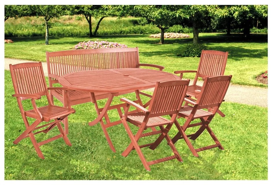 Stockholm háromszemélyes kerti pad eukaliptuszfából - Garden Pleasure