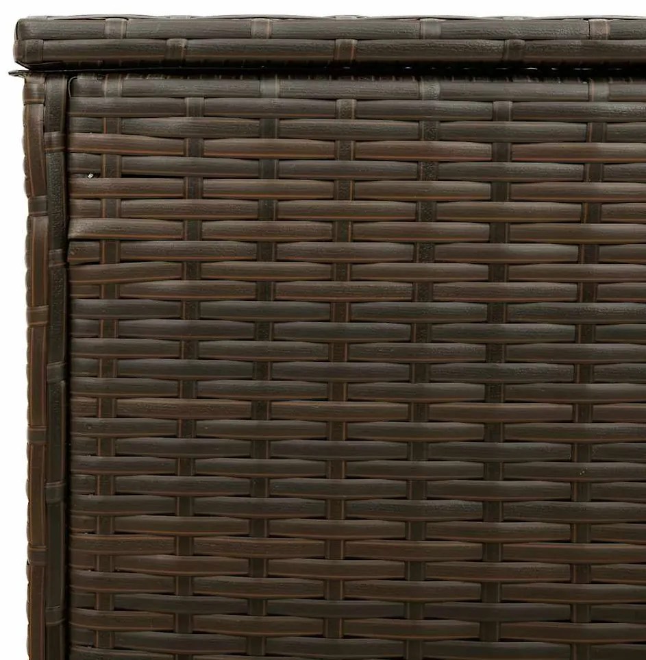 barna polyrattan kültéri párna doboz 100x55x55,5 cm
