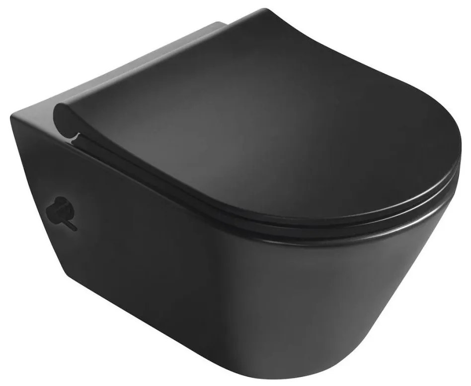 Sapho - Függesztett WC bidé zuhannyal, kerámia/matt fekete