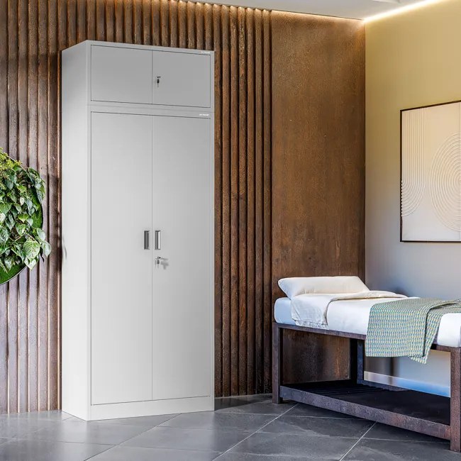 Fémszekrény JAN Compact 1750 x 800 x 400 mm, szürke