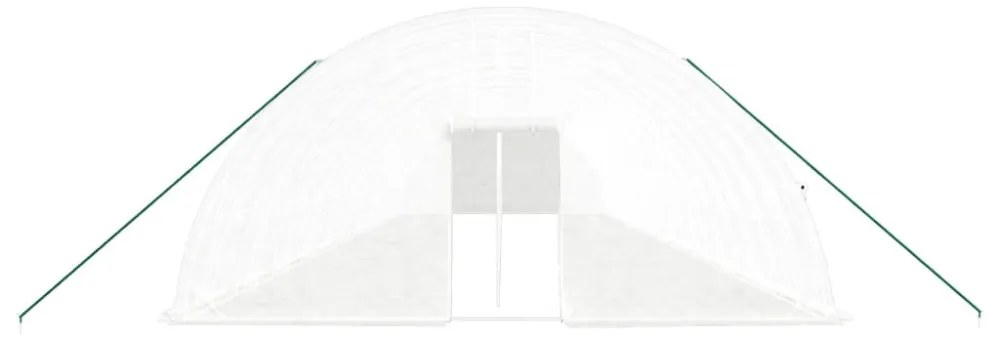 fehér acélvázas melegház 132 m² 22x6x2,85 m