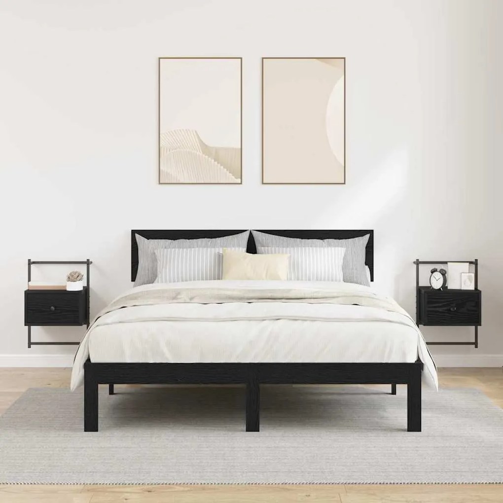 Éjjeliszekrény 2 pcs Fekete tölgy 35 x 30 x 51 cm Faanyag