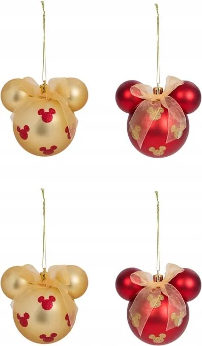 Karácsonyfadísz Disney Mickey egér 4 db-os, ajándéknak is tökéletes