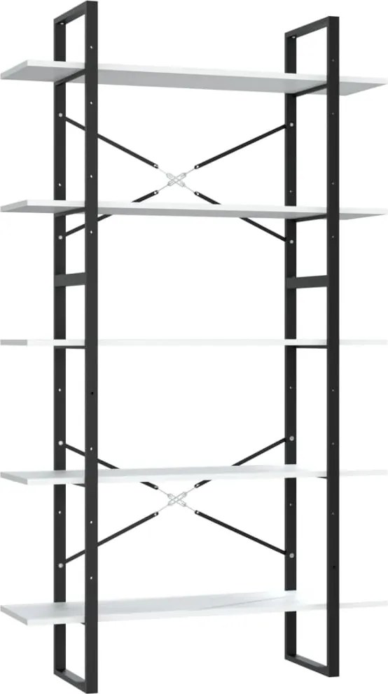 vidaXL 5 szintes fehér szerelt fa könyvszekrény 100 x 30 x 175 cm