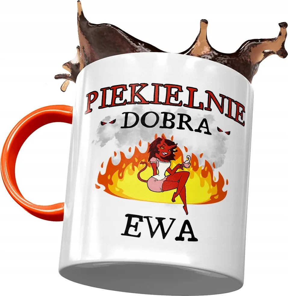 Narancssárga Bögre Éva Barátnő Feleség Ajándék Nyomtatott Fotóval