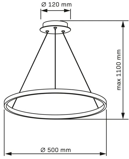 LED Csillár zsinóron LEA LED/20W/230V 4000K átm. 50 cm fekete