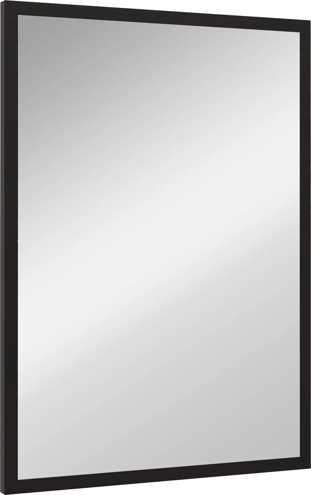 HOMCOM Fekete Téglalap Tükör 50x70 cm Dekoratív Fali Tükör Nappaliba, Előtérbe, Folyosóra Vízszintes vagy Függőleges | Aosom