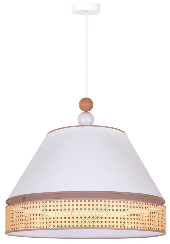 Duolla - Csillár zsinóron AVIGNON 1xE27/15W/230V á. 60 cm fehér/rattan