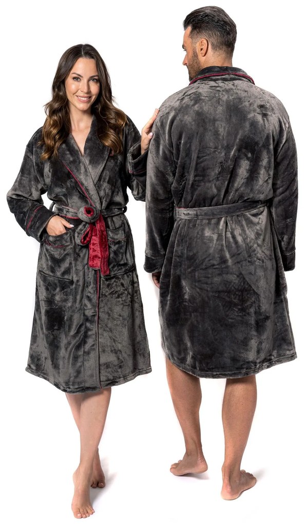 Fürdőköpeny Roger Women Grey Red XL