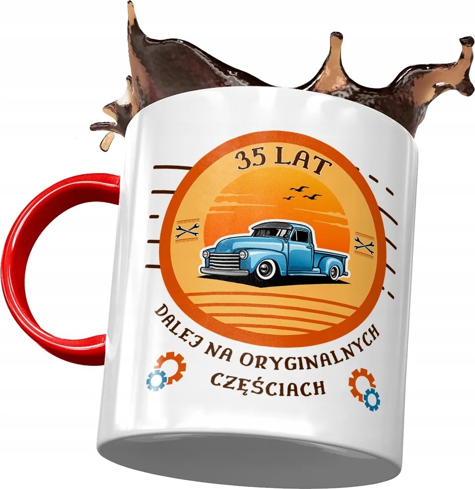 Piros Bögre Születésnapra 35 35-es 35-ös Ajándék Nyomtatott Fotóval