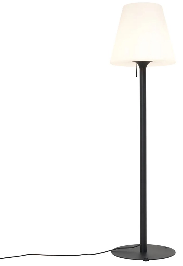 Modern kültéri állólámpa fekete, fehér búrával IP44 - Big Virginia