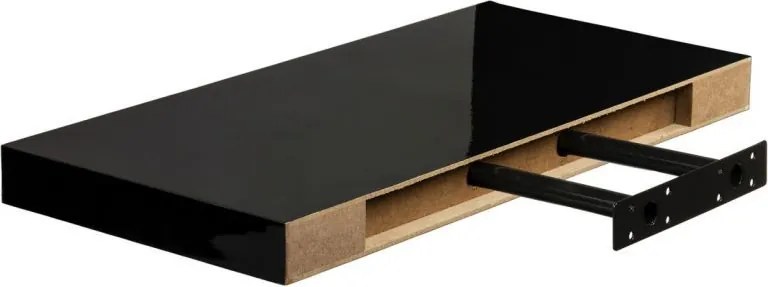 Fali polc STILISTA® Volato 80 cm fekete fényes